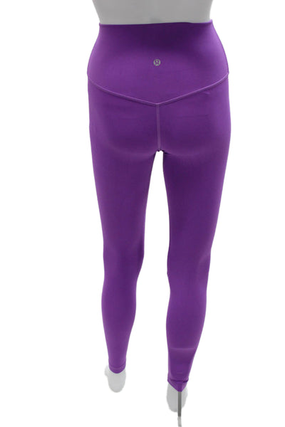 Lululemon Womens Ankle Leggings Purple Polyester Blend Size 2
