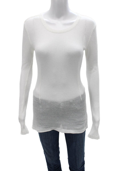 Rag & Bone Women Tunic Top White Cotton Long Sleeve Round Neck Size S
