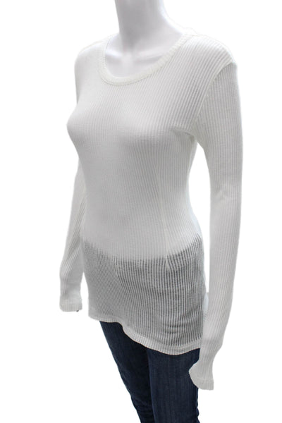Rag & Bone Women Tunic Top White Cotton Long Sleeve Round Neck Size S