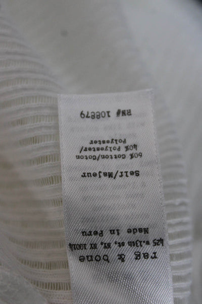 Rag & Bone Women Tunic Top White Cotton Long Sleeve Round Neck Size S