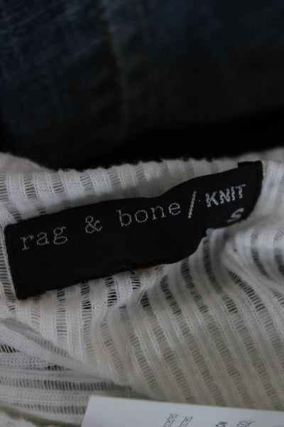 Rag & Bone Women Tunic Top White Cotton Long Sleeve Round Neck Size S
