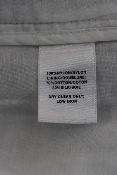 Lafayette 148 New York Women Striped Basic Jacket White Nylon Longsleeve Size S