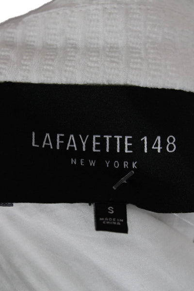 Lafayette 148 New York Women Striped Basic Jacket White Nylon Longsleeve Size S