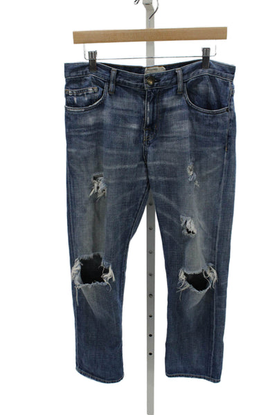 Current/Elliott Womens Boyfriend Jeans Blue High Rise Cotton Blend Size 26