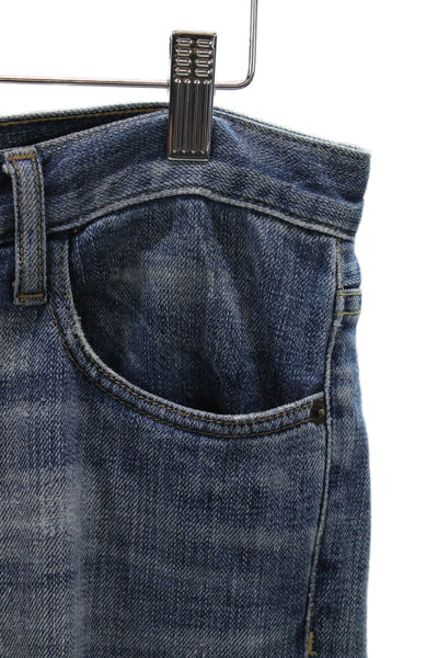 Current/Elliott Womens Boyfriend Jeans Blue High Rise Cotton Blend Size 26