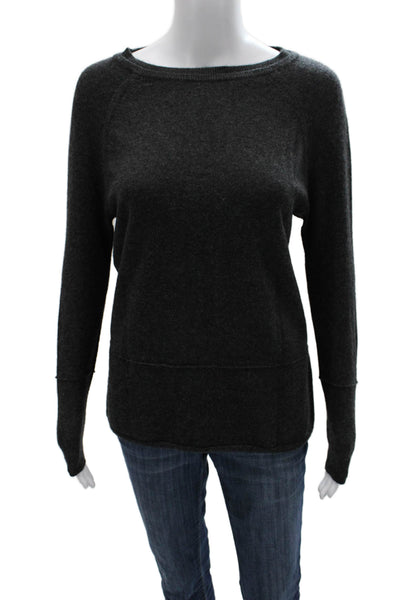 Vince Womens Cashmere Pullover Sweater Gray Boat Neck Long Sleeve Size XS