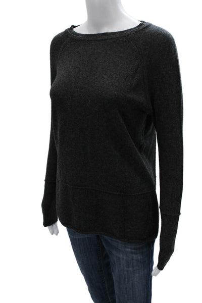 Vince Womens Cashmere Pullover Sweater Gray Boat Neck Long Sleeve Size XS