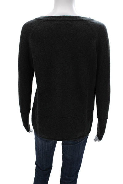 Vince Womens Cashmere Pullover Sweater Gray Boat Neck Long Sleeve Size XS