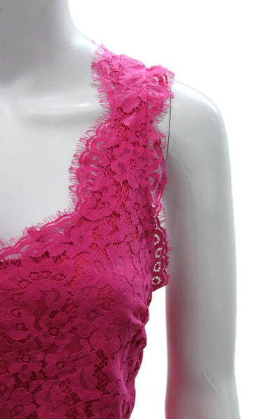 Joie Womens Basic Floral V-Neck Sleeveless Tank Pink Nylon Size S