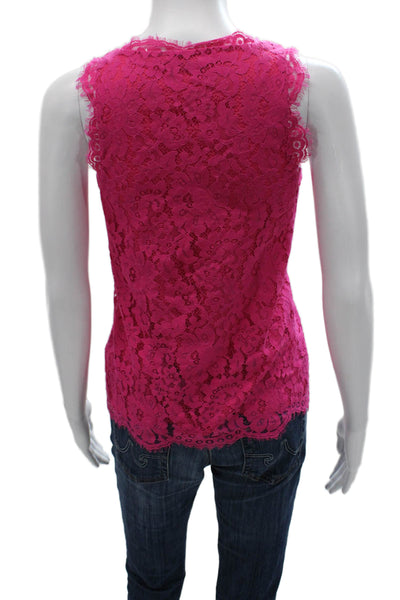 Joie Womens Basic Floral V-Neck Sleeveless Tank Pink Nylon Size S