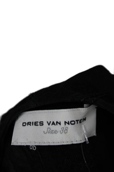 Dries Van Noten Women Black Floral V-Neck Sleeveless Blouse Size 38