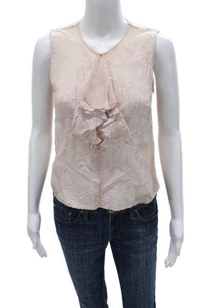 Dries Van Noten Women Basic Blouse Pink V-Neck Sleeveless Poly Blend Size 38
