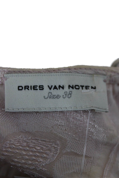 Dries Van Noten Women Basic Blouse Pink V-Neck Sleeveless Poly Blend Size 38