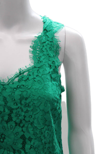 Joie Womens Floral Camisole V Neck Nylon Green Sleeveless Size XS