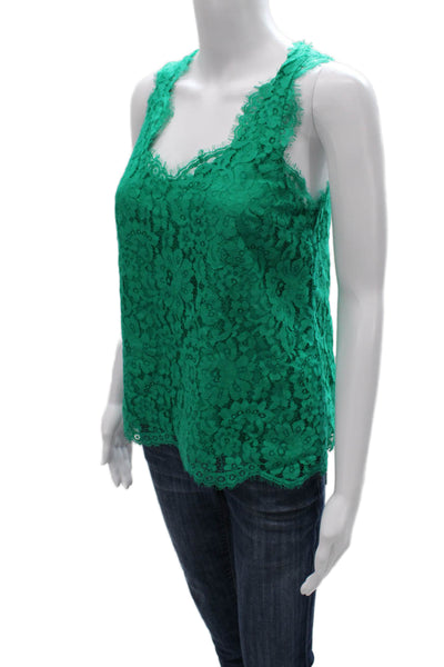 Joie Womens Floral Camisole V Neck Nylon Green Sleeveless Size XS