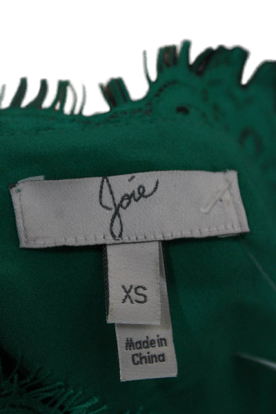 Joie Womens Floral Camisole V Neck Nylon Green Sleeveless Size XS