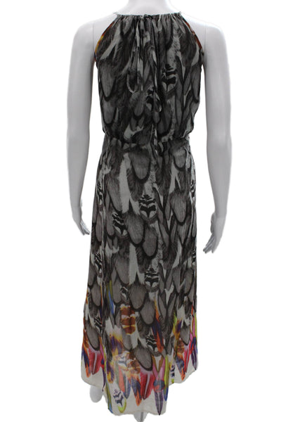 Traffic People Womens Multicolor Animal Print Maxi Dress Sleeveless VNeck Size S