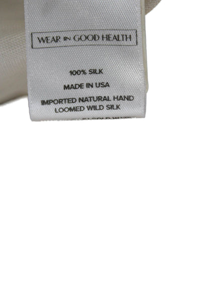 Wear In Good Health Womens Slip Dress White Silk Scoop Neck Sleeveless Size 10