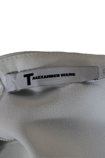 T Alexander Wang Women Blouse White Square Neck Short Sleeve Size 0