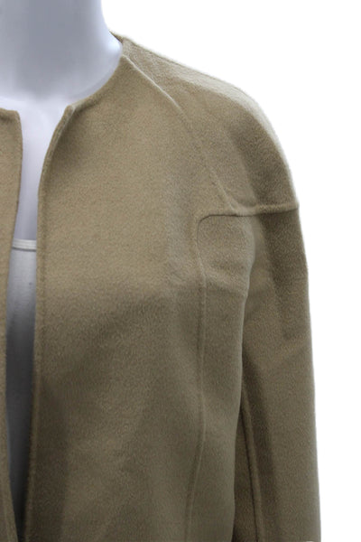 Michael Kors Womens Beige Wool Basic Jacket 3/4 Sleeve Size 4
