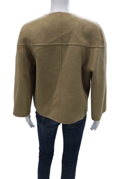 Michael Kors Womens Beige Wool Basic Jacket 3/4 Sleeve Size 4