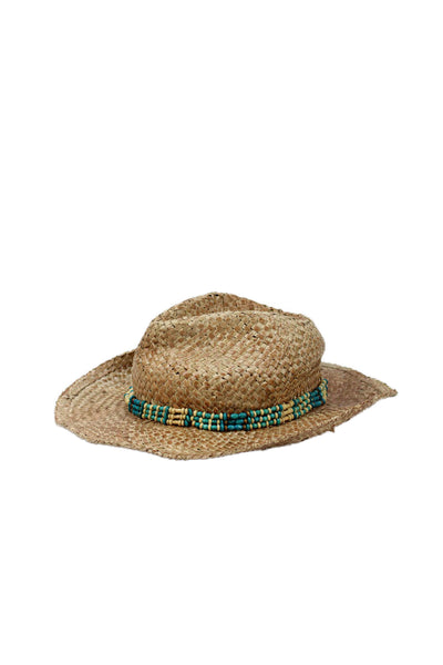Sun N Sand Unisex Adults Woven Beaded Band Cowboy Hat Beige Size OS