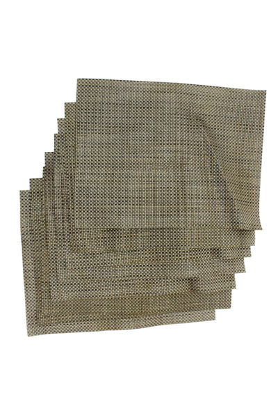 Designer Brown Vinyl Woven Placemats 19"x14.5" Lot 8
