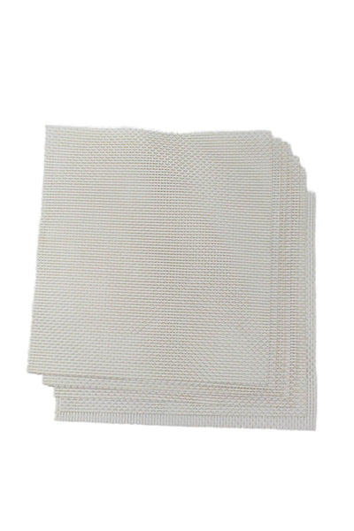 Designer Cream Vinyl Woven Placemats 13.25"x13.75" Lot 7