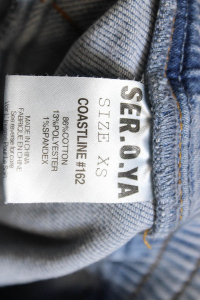 Ser.O.Ya Womens Cargo Pants Blue Cotton Mid Rise 27in Size XS