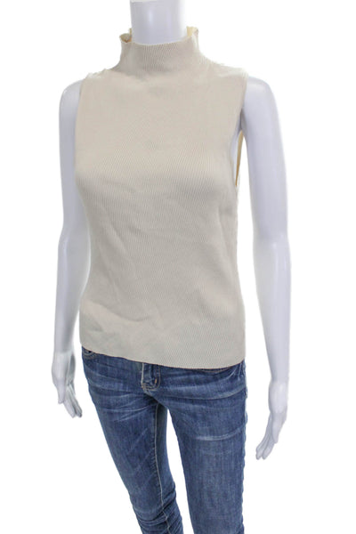 Who What Wear Women Basic Mock Neck Tank Beige Viscose Pullover Size XL