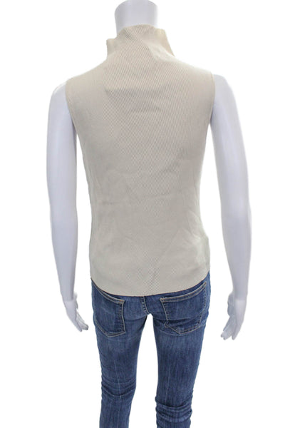 Who What Wear Women Basic Mock Neck Tank Beige Viscose Pullover Size XL