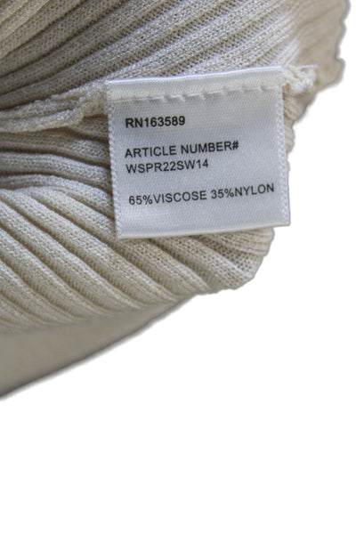 Who What Wear Women Basic Mock Neck Tank Beige Viscose Pullover Size XL