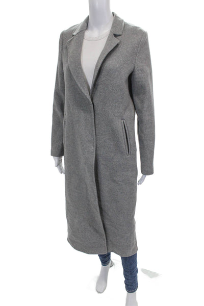 Zara Women Overcoat Gray Button Polyester Long Sleeve Size XS