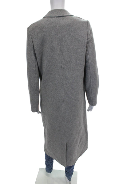 Zara Women Overcoat Gray Button Polyester Long Sleeve Size XS