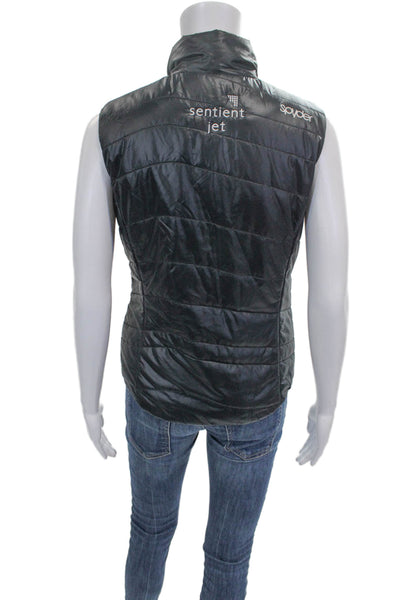 Spyder Womens Puffer Jacket Black Nylon Zip Sleeveless Size S