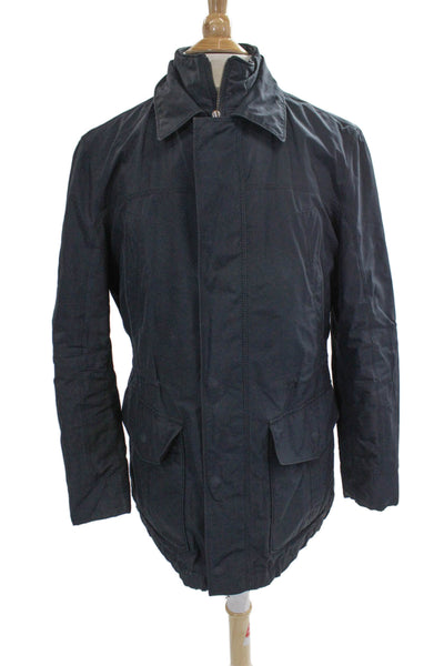 Boss Hugo Boss Mens Military Jacket Blue Polyester Zip Size S