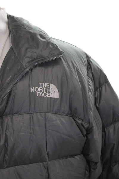 The North Face Unisex Adults Gray Nylon Puffer Jacket Size S