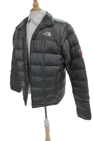 The North Face Unisex Adults Gray Nylon Puffer Jacket Size S