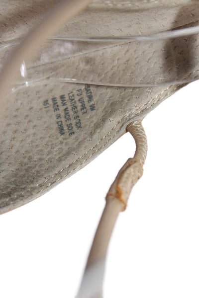 Steve Madden Womens Leather Strappy Ankle Strap Heels Beige Size 8.5