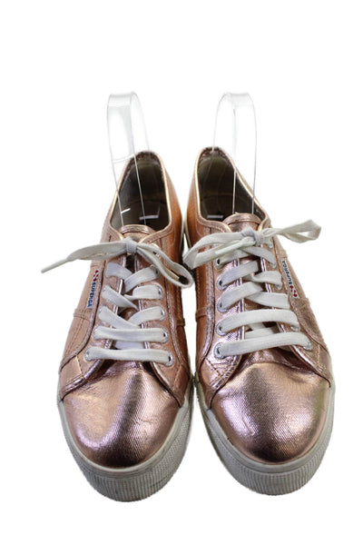 Superga Womens Metallic Platform Sneakers Pink Size 9.5