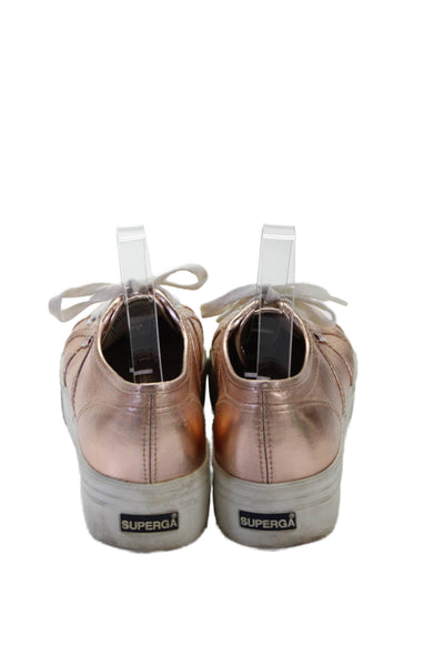 Superga Womens Metallic Platform Sneakers Pink Size 9.5