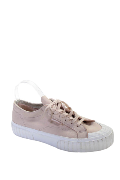 Superga Womens Leather Low Top Sneakers Light Pink Size 9