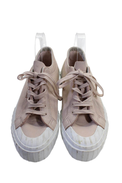 Superga Womens Leather Low Top Sneakers Light Pink Size 9