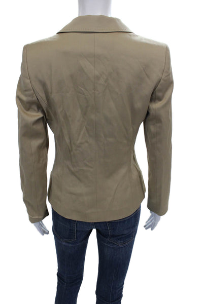 Escada Womens Basic Jacket Beige Virgin Wool Button Long Sleeve Size 36