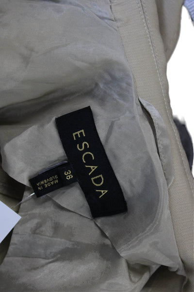 Escada Womens Basic Jacket Beige Virgin Wool Button Long Sleeve Size 36