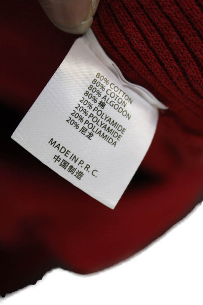 John Galt Womens Full Zip Hoodie Red Striped Cotton Size XS