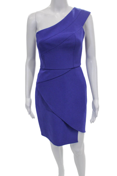 BCBG Max Azria Womens Bodycon One Shoulder Purple Short Dress Polyester Size 2