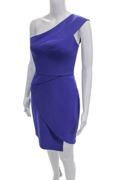 BCBG Max Azria Womens Bodycon One Shoulder Purple Short Dress Polyester Size 2