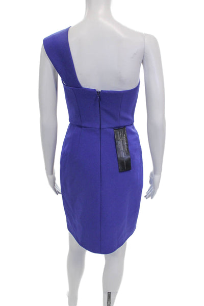 BCBG Max Azria Womens Bodycon One Shoulder Purple Short Dress Polyester Size 2