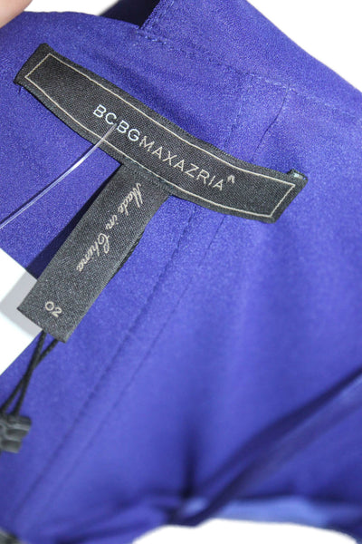 BCBG Max Azria Womens Bodycon One Shoulder Purple Short Dress Polyester Size 2